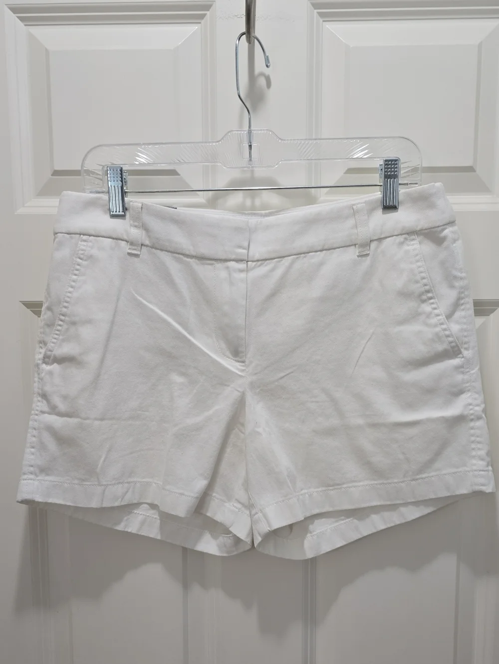J. Crew White Tailored Cotton-Blend Chino Shorts